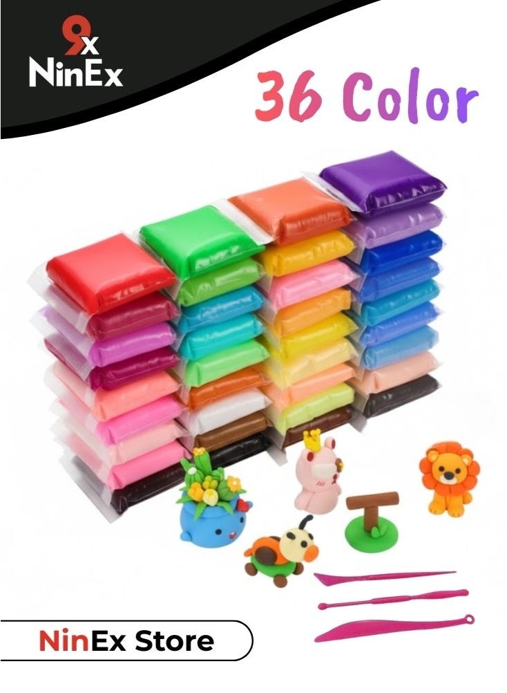 Premium Multicolor Modeling 36 Clay Set for Kids – Soft Non-Toxic Play Dough with Bright Rainbow Colors, Fun Shape Cutters & Sculpting Tools, Creative Art & Craft Toy for Children, Toddlers & Preschool Learning Activities - Image 1